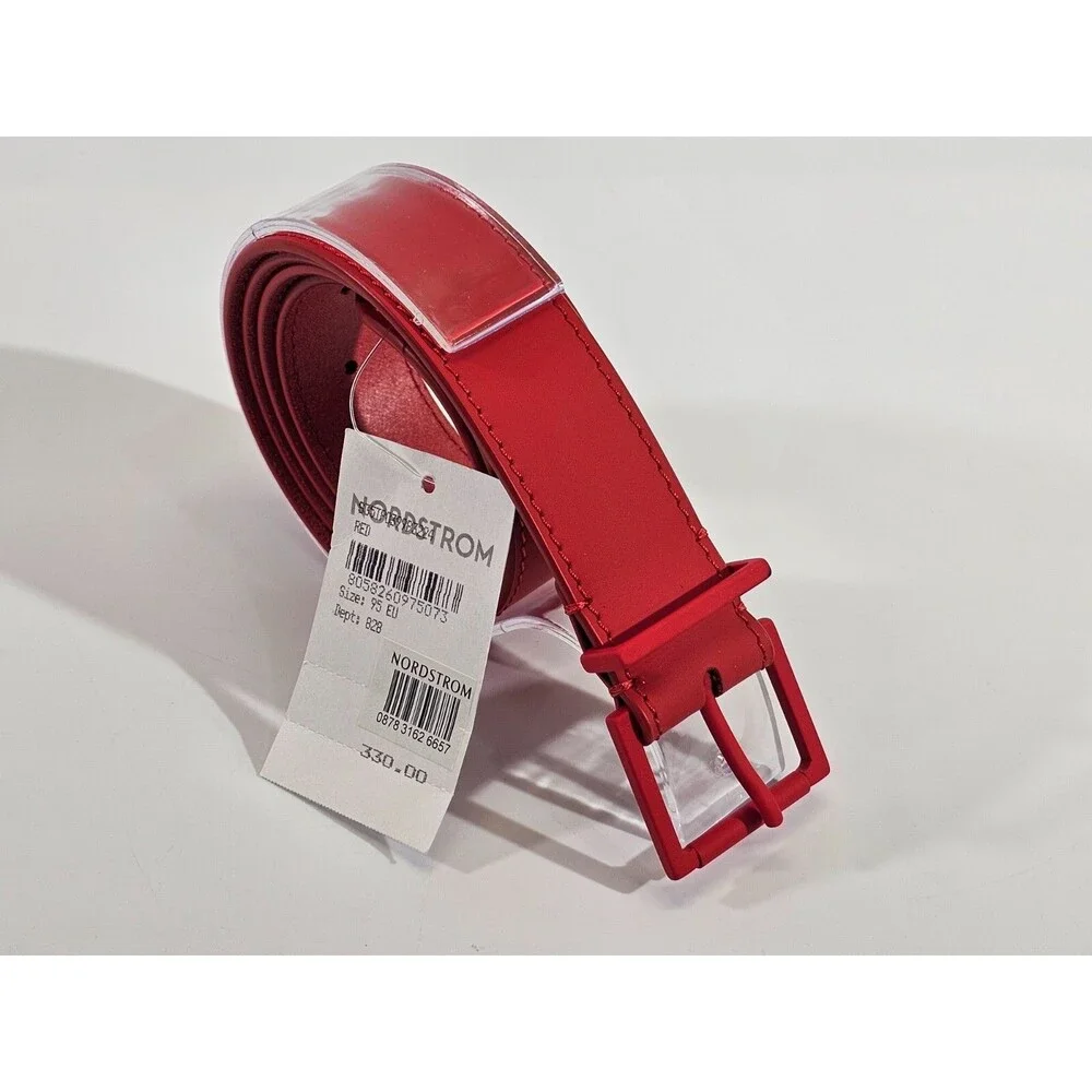 Maison Margiela Paris 95 Red Leather Buckle Belt‎ S35TP0399 NEW Quiet Luxury NWT